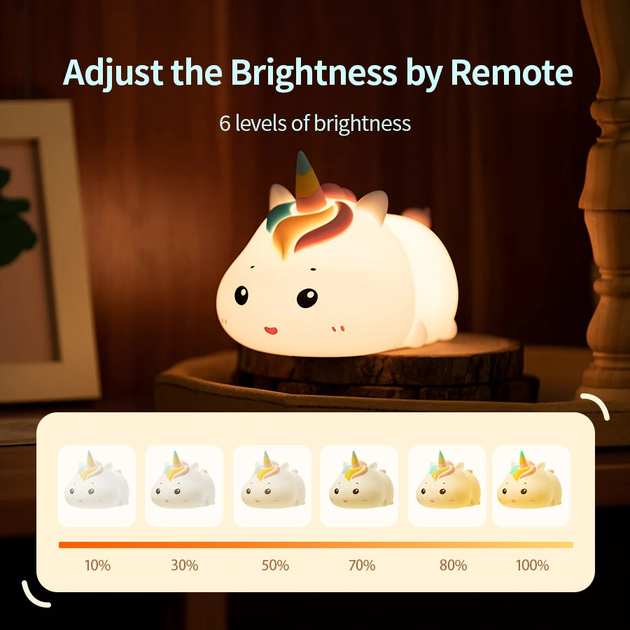 Copain Licorne _ Copet _ Compagnon _ Veilleuse _ mignonne _ tactile