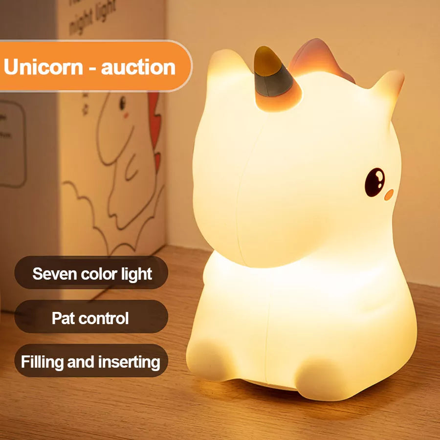 Copain Unicorne _ Copet _ Compagnon _ Veilleuse _ mignonne _ tactile