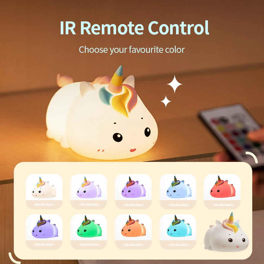 Copain Licorne _ Copet _ Compagnon _ Veilleuse _ mignonne _ tactile