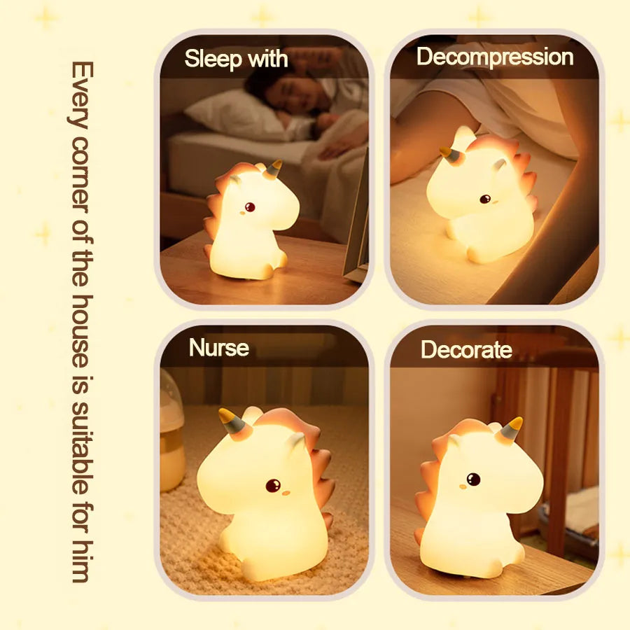 Copain Unicorne _ Copet _ Compagnon _ Veilleuse _ mignonne _ tactile