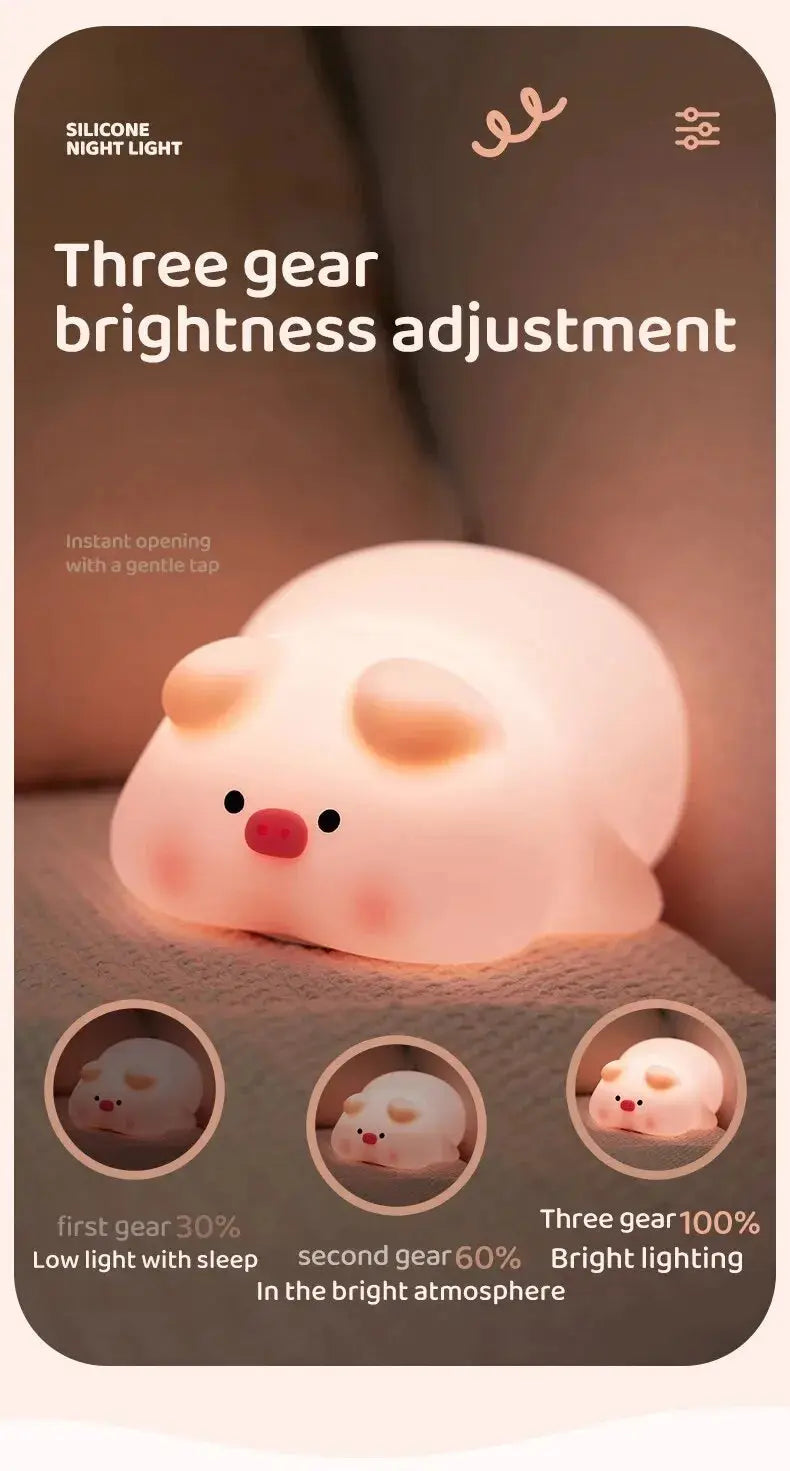 Copain Cochon _ Copet _ Compagnon _ Veilleuse _ mignonne _ tactile