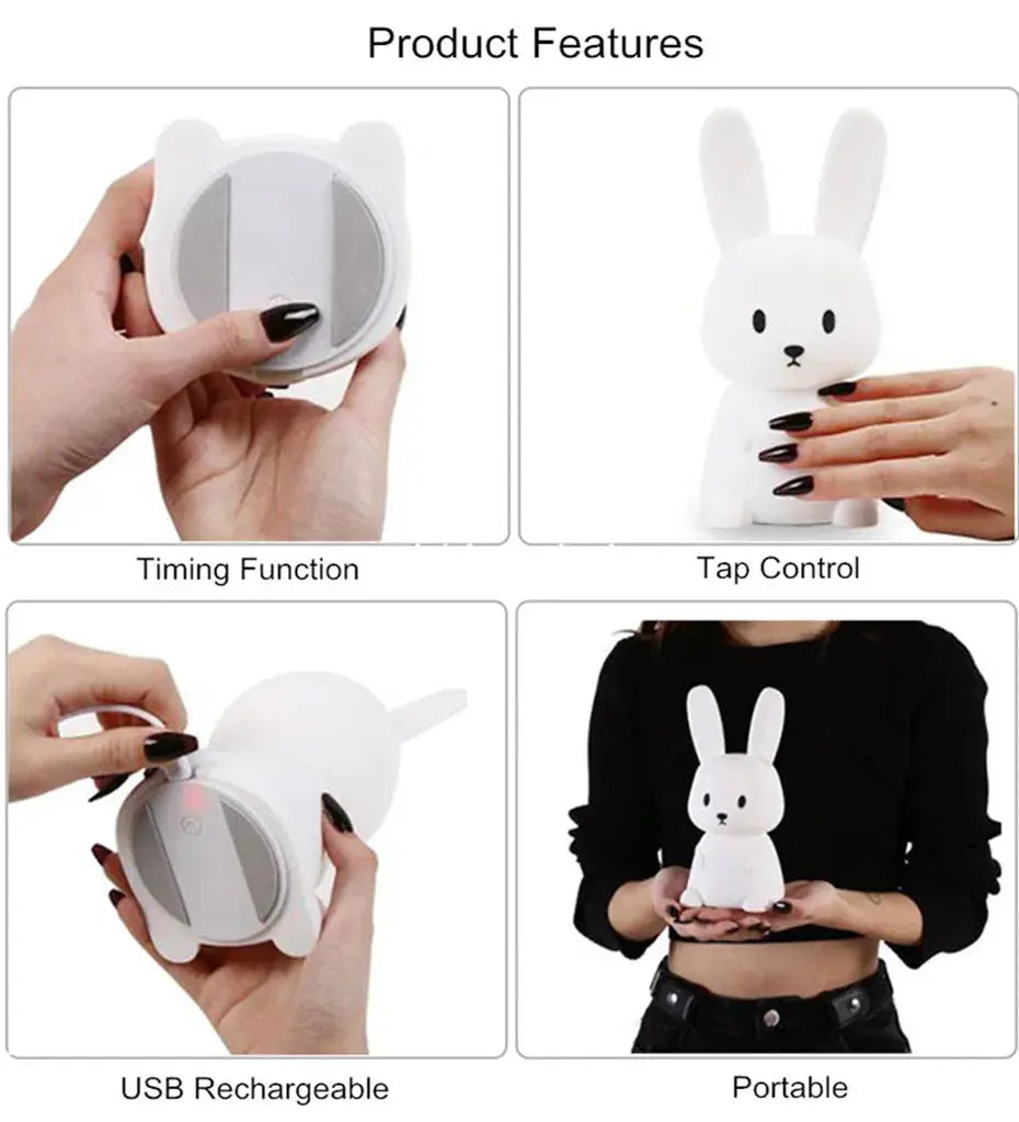 Copain Lapin _ Copet _  Compagnon _ Veilleuse _ mignonne _ tactile 