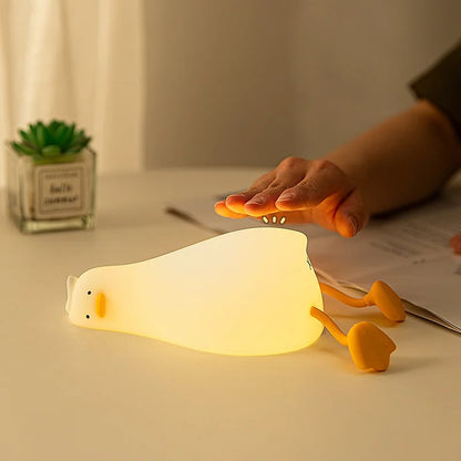 Veilleuse canard pouf, à LED, tactile, minuterie et variation d'intensité